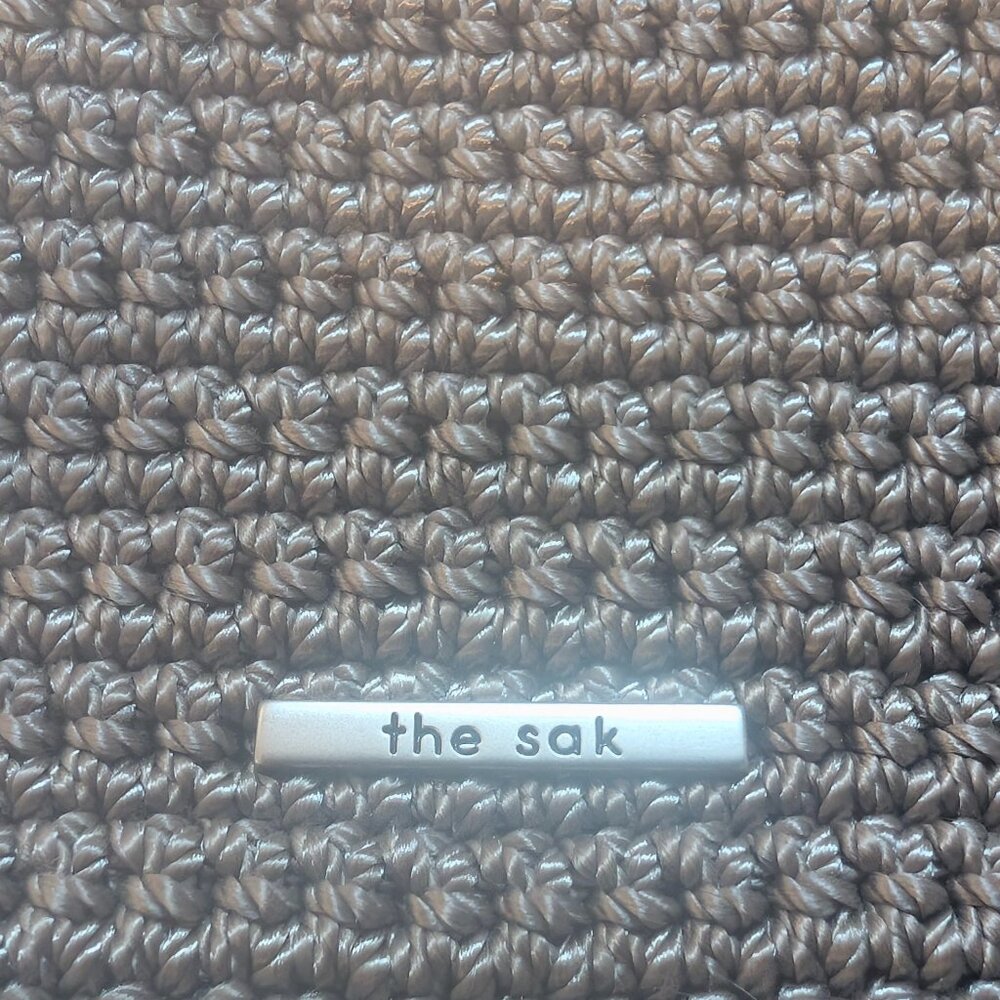 The Sak dark beige/tan woven shoulder bag